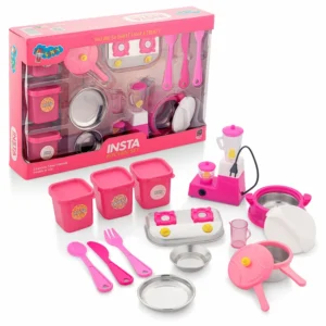 Sunny Insta Kitchen Realistic Cooking Playset with Stainless Steel Appliances, 3Y+