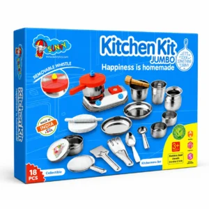Sunny Kitchen Kit Jumbo All-in-One Cooking Set for Kids’ Pretend Play, 3Y+