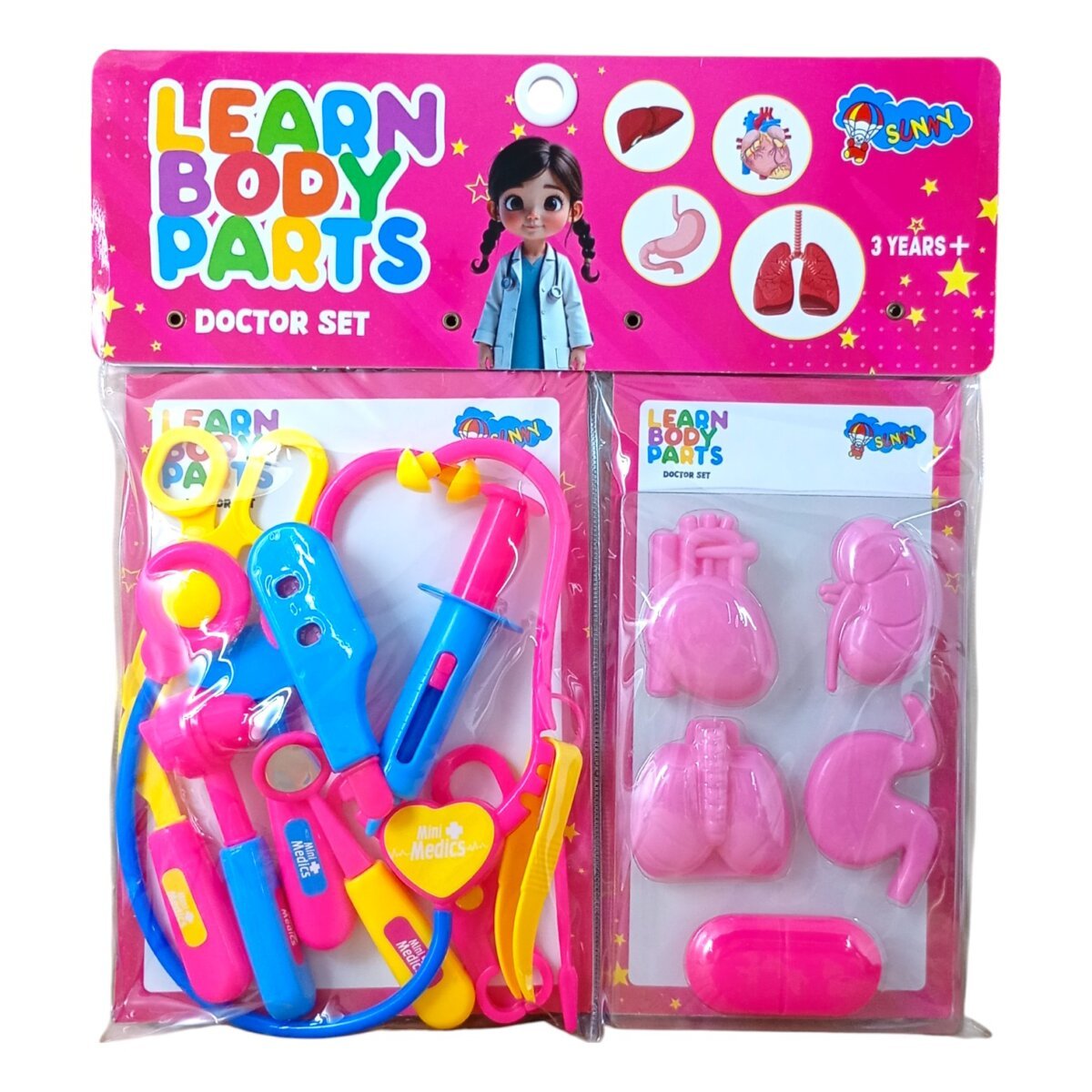 Sunny Learn Body Parts Doctor Set | Pretend Play Medical Kit for Kids | Interactive Doctor Role Play Set for Boys & Girls (Assorted Colours), 3Y+