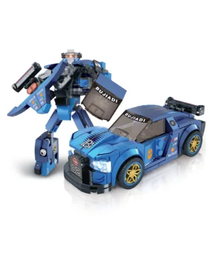ThinkerPlace Midnight Thunder Blue 2-in-1 Robot & Sports Car (231 Pieces) STEM Educational Toy| Learn About Machines | Building Block Set, 6Y+