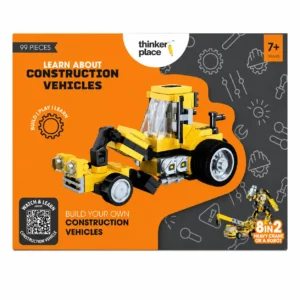 ThinkerPlace STEM Construction Vehicle Building Blocks Set (99 Pcs)  | Educational Engineering Toy | Creativity & Problem Solving, 7Y+