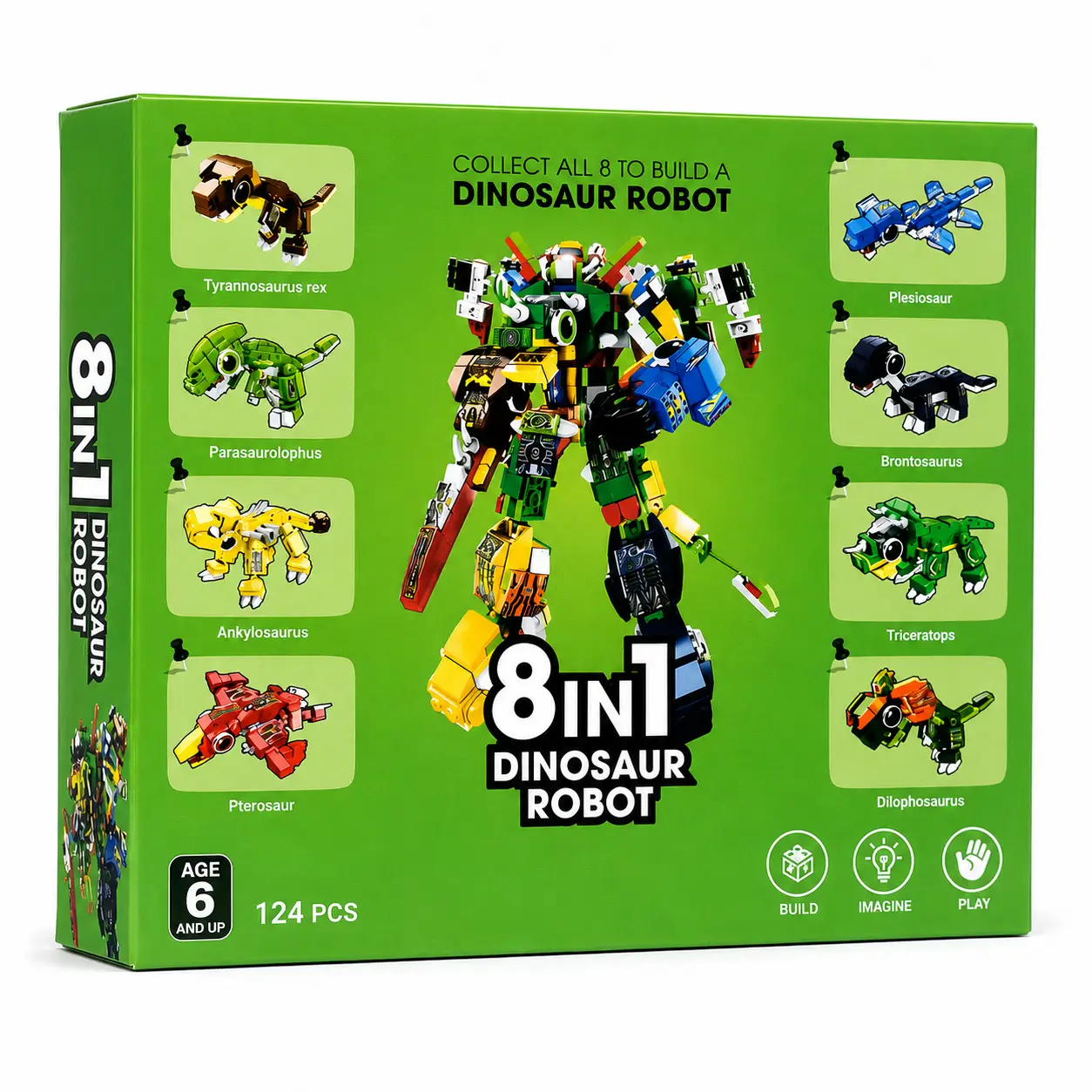 Thinkerplace DIY Building Block Set 8 in 1 Dinosaur Ranger - Tyrannosaurus Rex, 7Y+ - Image 2