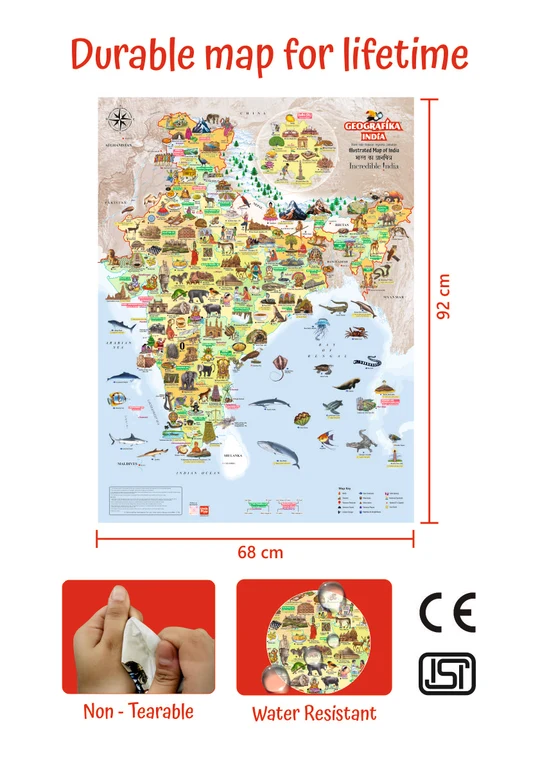 Unik Play Geografika India Map Game with Flash Cards Board Game | Geography Game, Learn Capitals & Languages Spoken, 6Y+ - Image 3