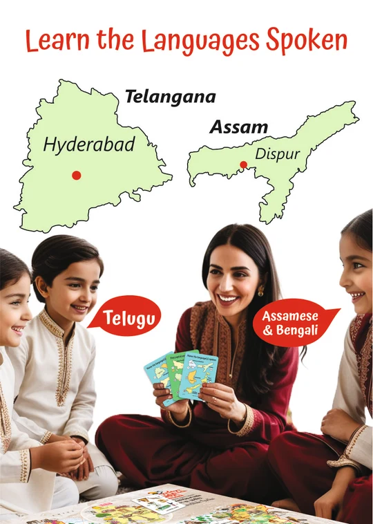 Unik Play Geografika India Map Game with Flash Cards Board Game | Geography Game, Learn Capitals & Languages Spoken, 6Y+ - Image 6