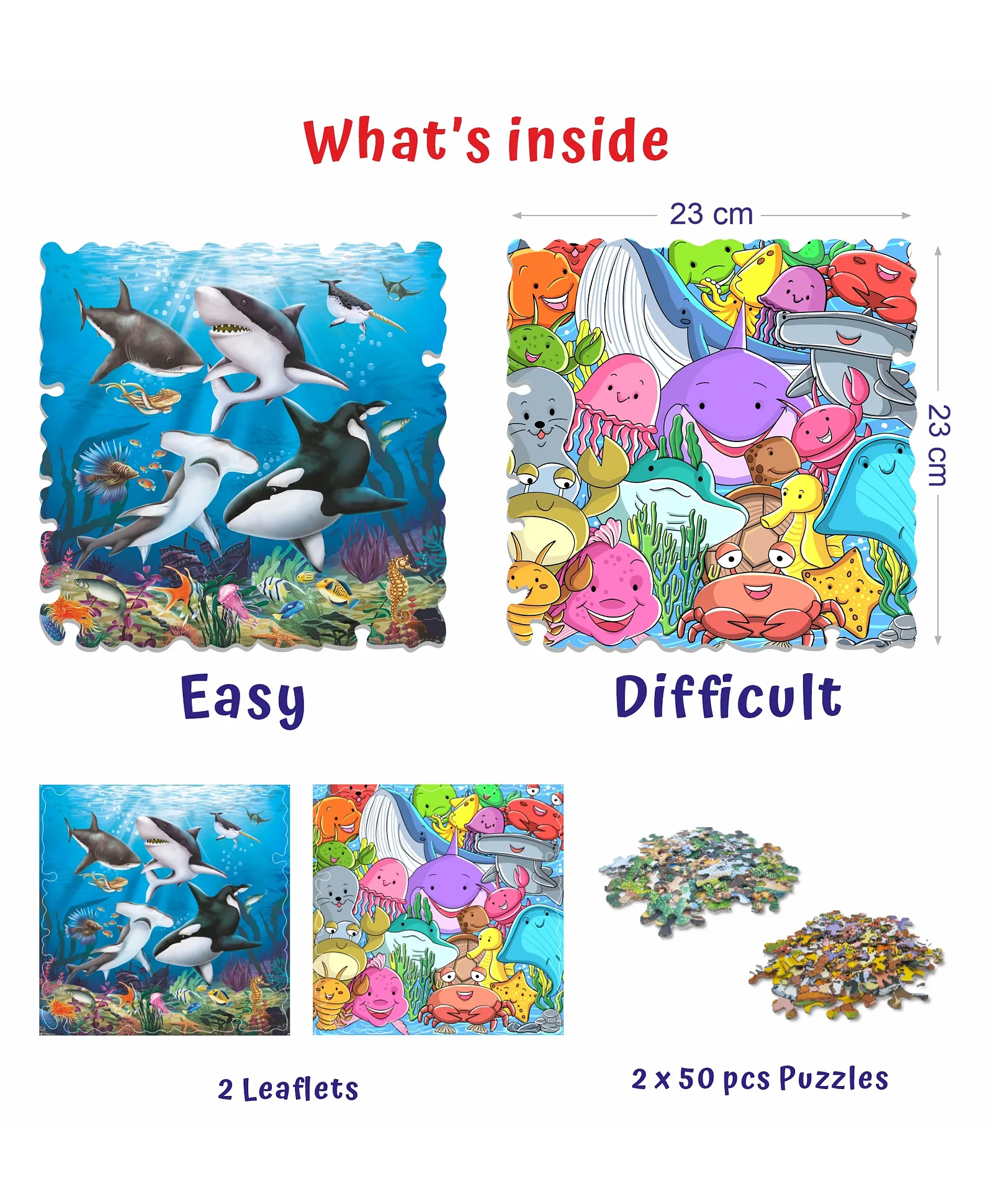 UnikPlay Go Crazy Jigsaw Puzzle Underwater Theme Unique Shaped Pieces Educational Toy | Birthday & Return Gift Pack of 2 - 100 Pcs, 6Y+ - Image 5