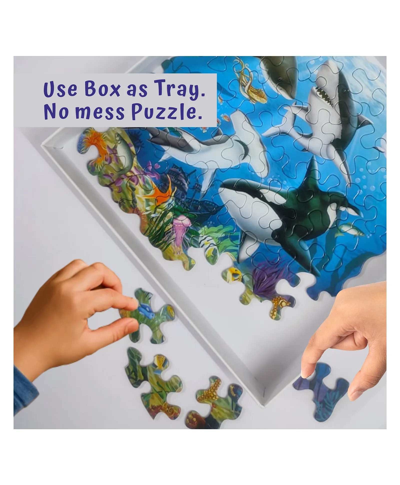 UnikPlay Go Crazy Jigsaw Puzzle Underwater Theme Unique Shaped Pieces Educational Toy | Birthday & Return Gift Pack of 2 - 100 Pcs, 6Y+ - Image 3