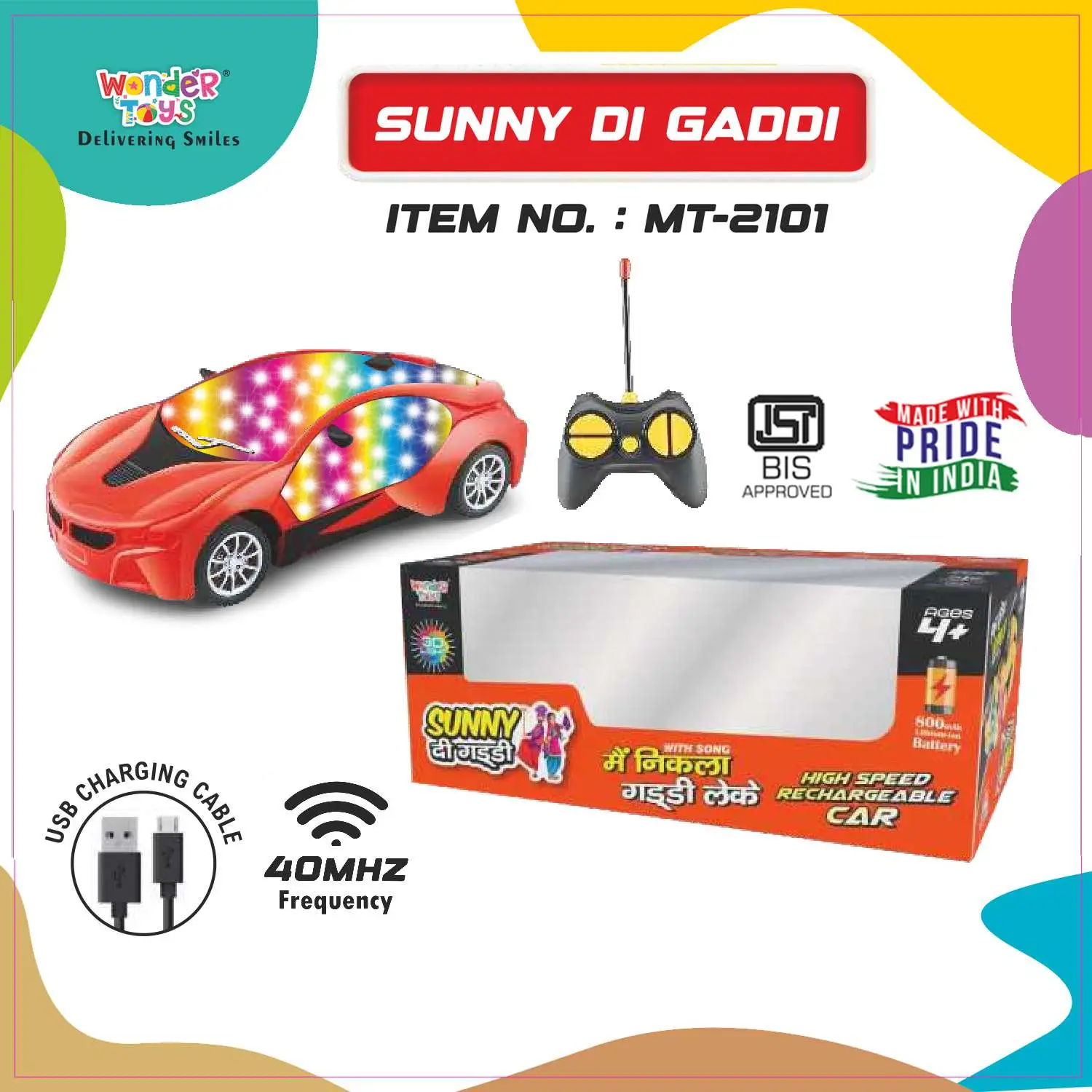 Wonder Toys Sunny Di Gaddi, RC Car, 4Y+ - Image 2